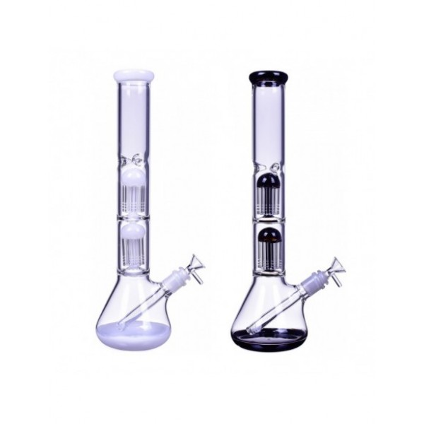 Double Tree Perc 16 Arm Bong With Down Stem And Matching Bowl 17 Inches