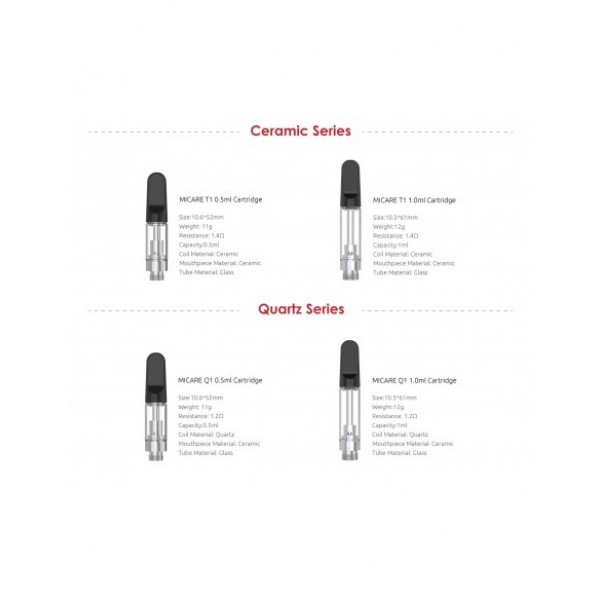 SMOK Micare T1/Q1 Ceramic Cartridge 5pcs
